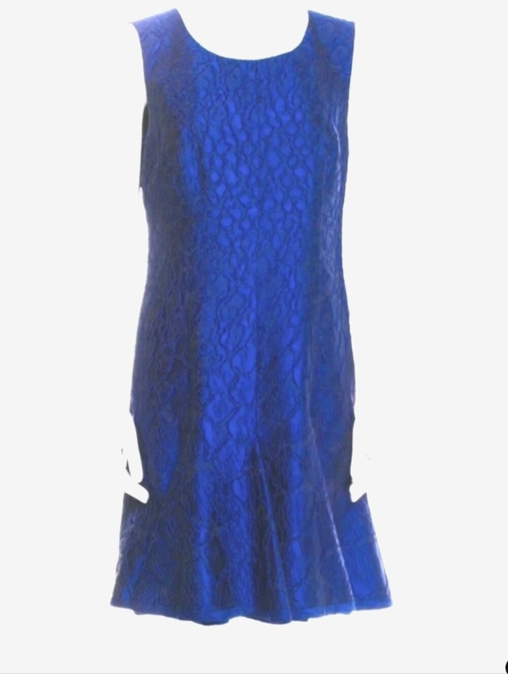 Fendi Blue Textured Fit & Flare Dress – Size IT 44 (Approx. US 8)
